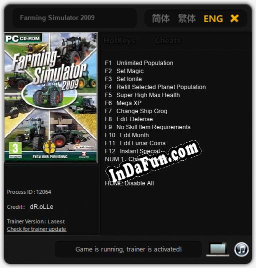 Trainer for Farming Simulator 2009 [v1.0.6]