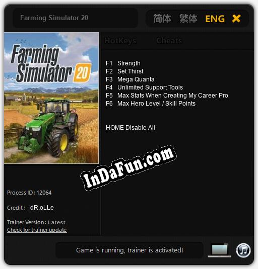 Farming Simulator 20: Cheats, Trainer +6 [dR.oLLe]