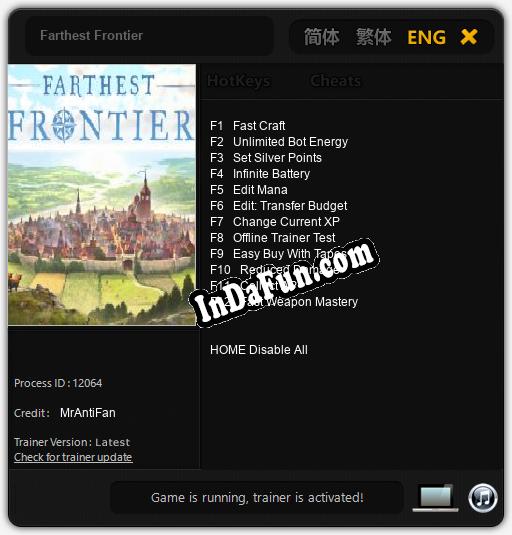 Farthest Frontier: Trainer +12 [v1.9]