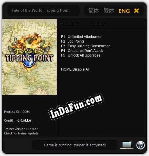Fate of the World: Tipping Point: TRAINER AND CHEATS (V1.0.45)