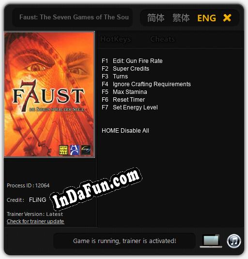 Faust: The Seven Games of The Soul: Cheats, Trainer +7 [FLiNG]