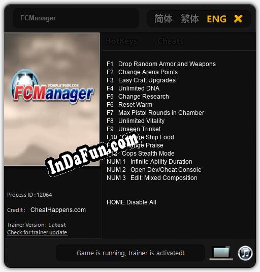 FCManager: Cheats, Trainer +15 [CheatHappens.com]