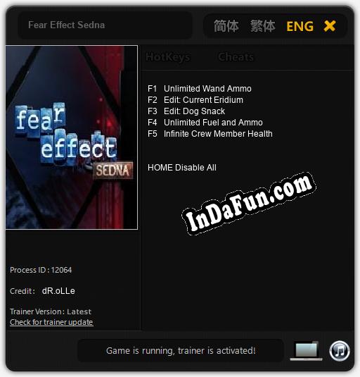 Fear Effect Sedna: TRAINER AND CHEATS (V1.0.9)