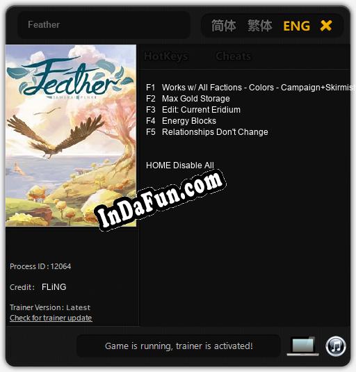 Feather: TRAINER AND CHEATS (V1.0.38)