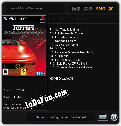 Ferrari F355 Challenge: Cheats, Trainer +11 [FLiNG]