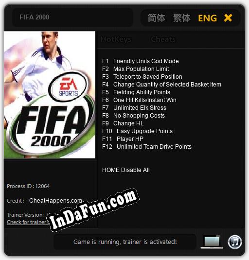 FIFA 2000: Trainer +12 [v1.3]