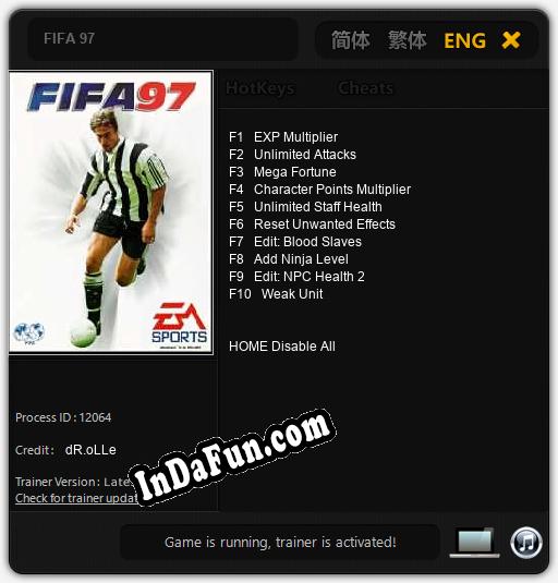 FIFA 97: Cheats, Trainer +10 [dR.oLLe]