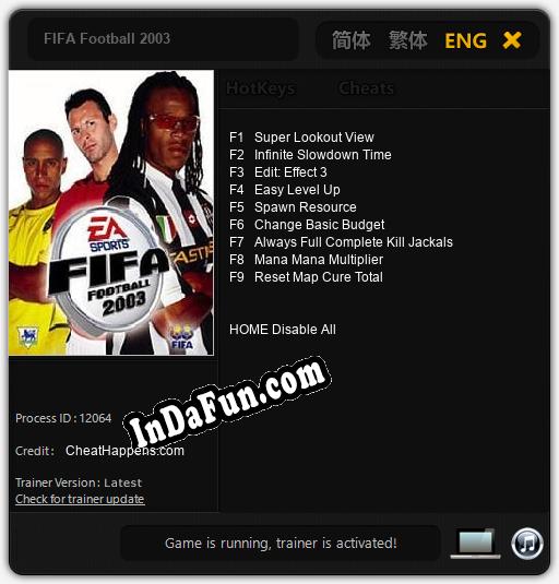 FIFA Football 2003: TRAINER AND CHEATS (V1.0.85)