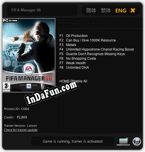 FIFA Manager 06: TRAINER AND CHEATS (V1.0.65)