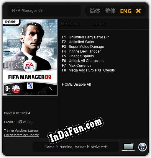 FIFA Manager 09: Trainer +8 [v1.5]