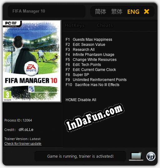 FIFA Manager 10: TRAINER AND CHEATS (V1.0.53)