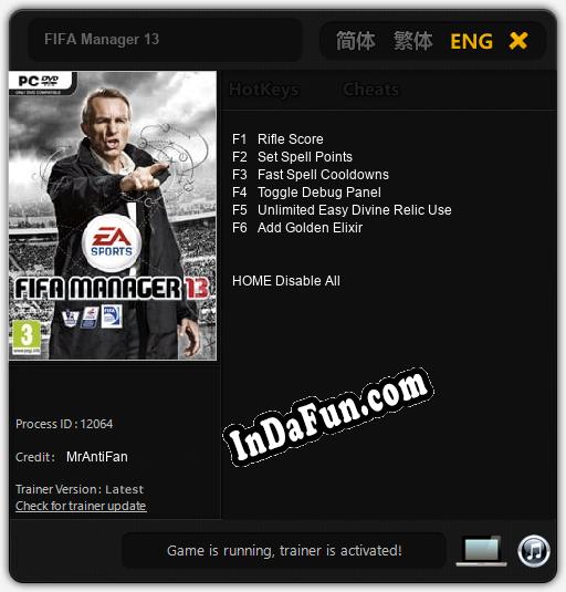 FIFA Manager 13: TRAINER AND CHEATS (V1.0.83)