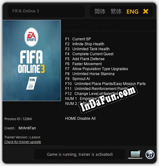 FIFA Online 3: Trainer +14 [v1.7]