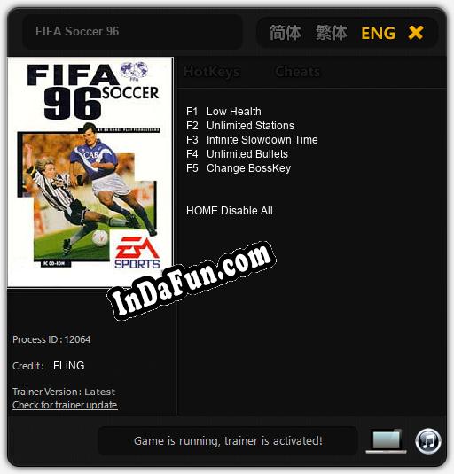 FIFA Soccer 96: TRAINER AND CHEATS (V1.0.25)