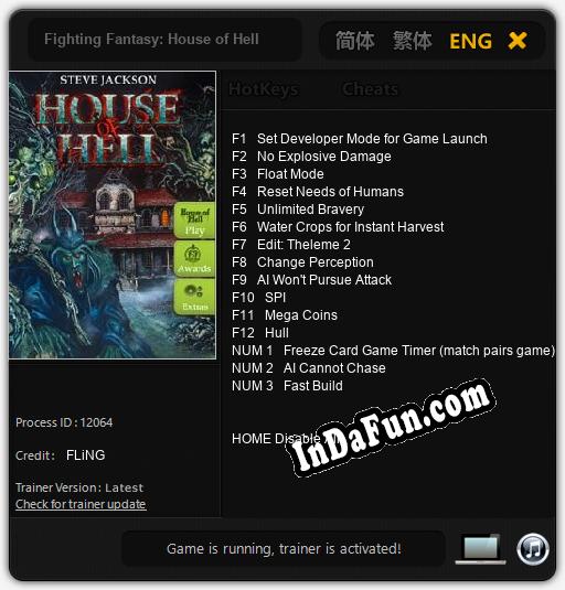 Fighting Fantasy: House of HelI: TRAINER AND CHEATS (V1.0.42)