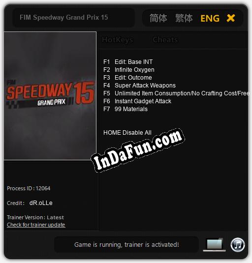 FIM Speedway Grand Prix 15: Trainer +7 [v1.1]