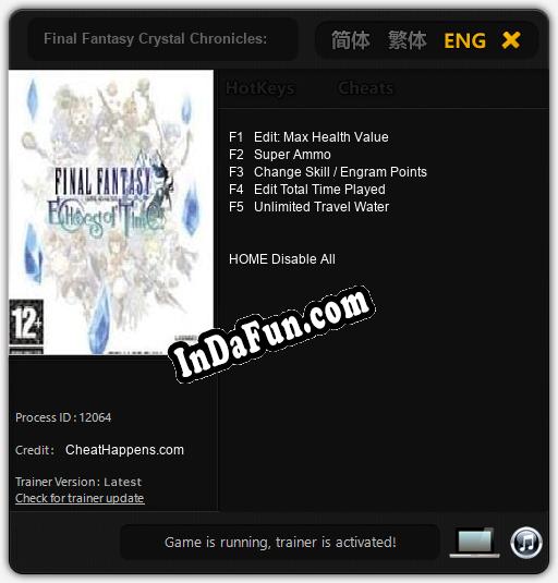 Final Fantasy Crystal Chronicles: Echoes of Time: Trainer +5 [v1.8]