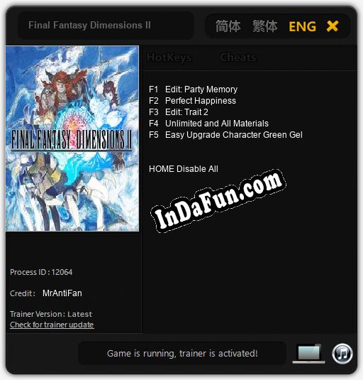 Final Fantasy Dimensions II: TRAINER AND CHEATS (V1.0.61)