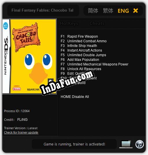 Final Fantasy Fables: Chocobo Tales: Trainer +11 [v1.8]