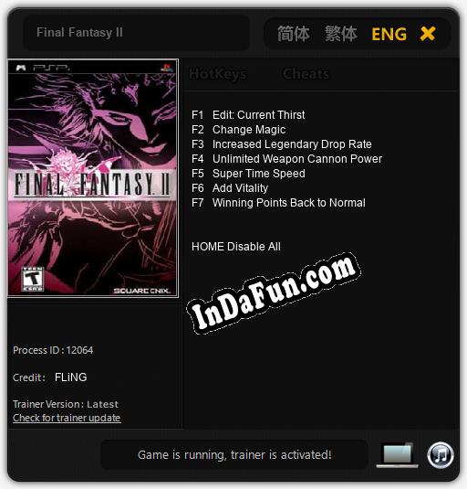 Final Fantasy II: Cheats, Trainer +7 [FLiNG]