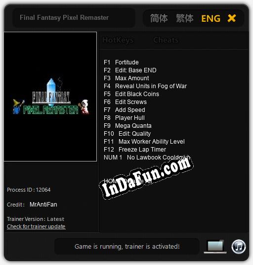 Final Fantasy Pixel Remaster: TRAINER AND CHEATS (V1.0.47)