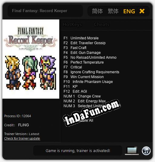 Final Fantasy: Record Keeper: Cheats, Trainer +15 [FLiNG]