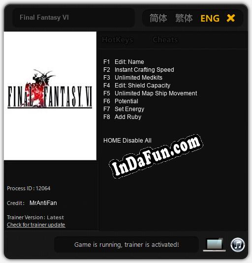 Trainer for Final Fantasy VI [v1.0.2]