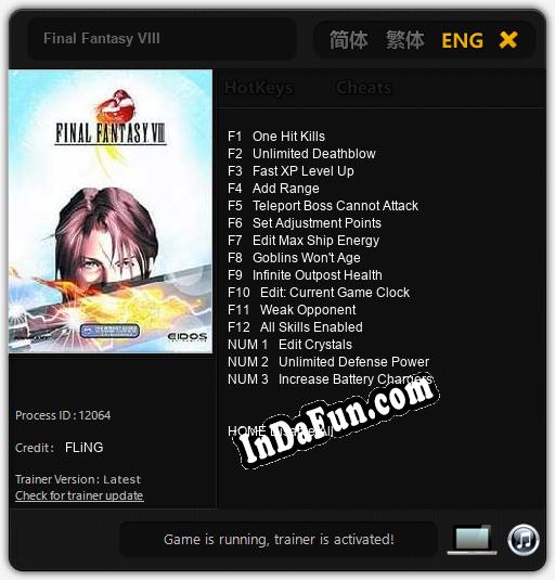 Trainer for Final Fantasy VIII [v1.0.9]