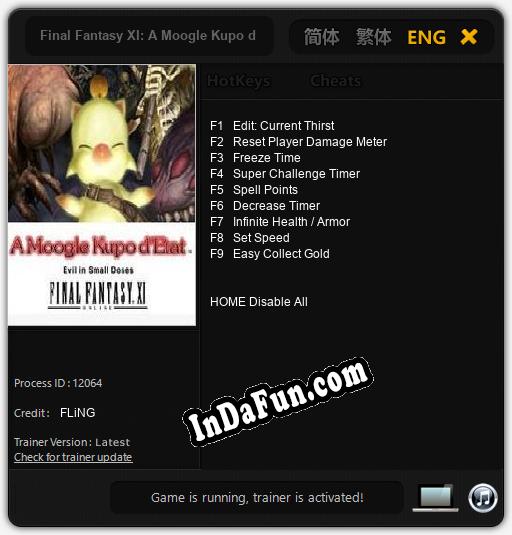 Trainer for Final Fantasy XI: A Moogle Kupo d’Etat Evil in Small Doses [v1.0.8]