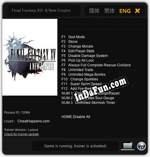 Trainer for Final Fantasy XV: A New Empire [v1.0.9]