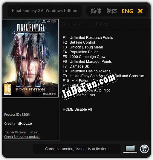 Final Fantasy XV: Windows Edition: Trainer +13 [v1.3]