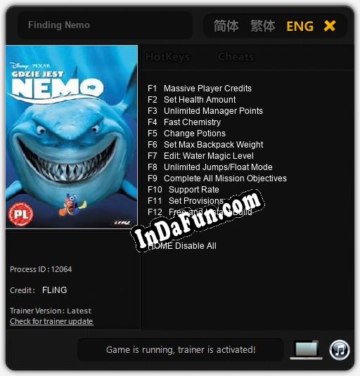 Finding Nemo: TRAINER AND CHEATS (V1.0.94)