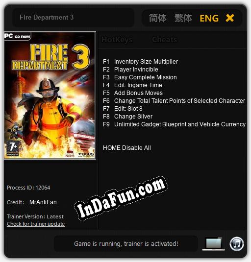 Trainer for Fire Department 3 [v1.0.3]