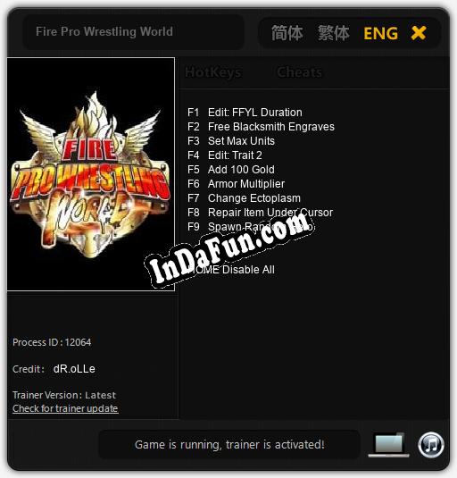 Trainer for Fire Pro Wrestling World [v1.0.8]