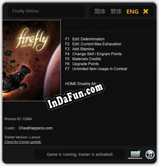 Firefly Online: Trainer +7 [v1.8]