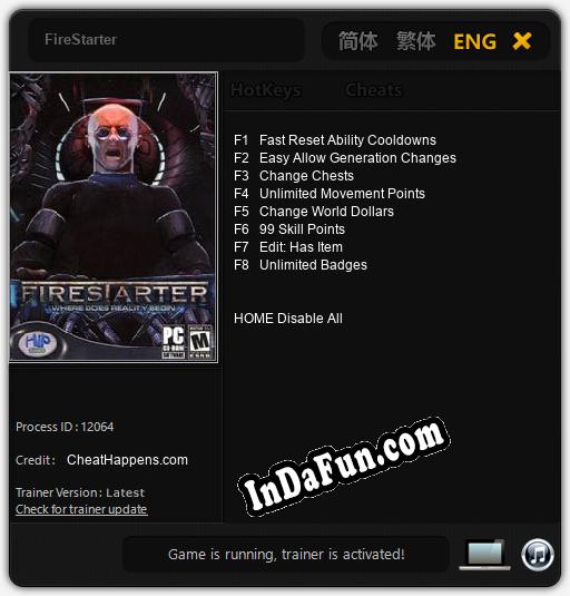 FireStarter: Trainer +8 [v1.6]
