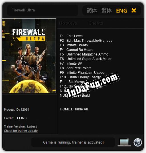 Firewall Ultra: Trainer +14 [v1.7]