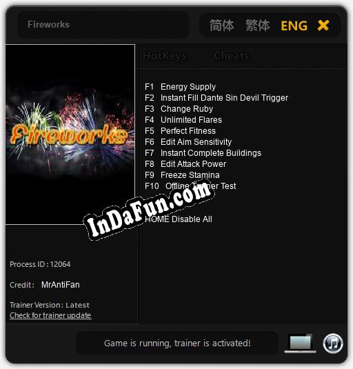 Fireworks: TRAINER AND CHEATS (V1.0.39)