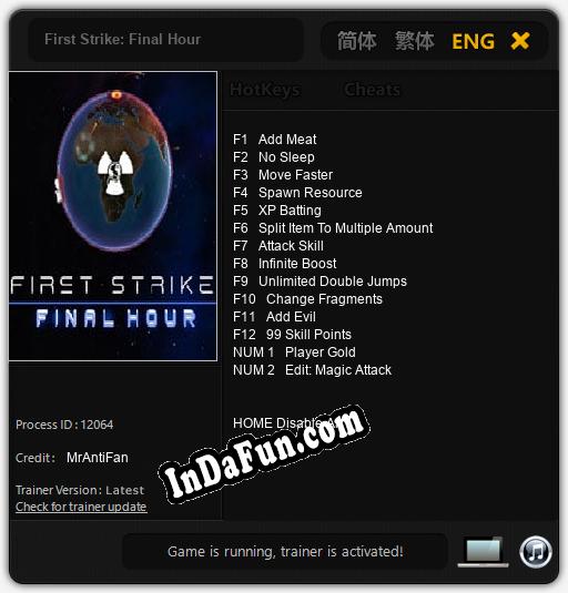 First Strike: Final Hour: Cheats, Trainer +14 [MrAntiFan]