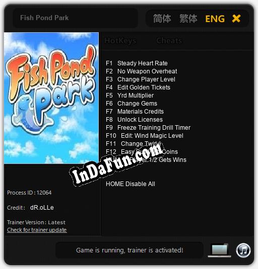 Fish Pond Park: TRAINER AND CHEATS (V1.0.90)