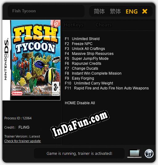 Fish Tycoon: TRAINER AND CHEATS (V1.0.82)