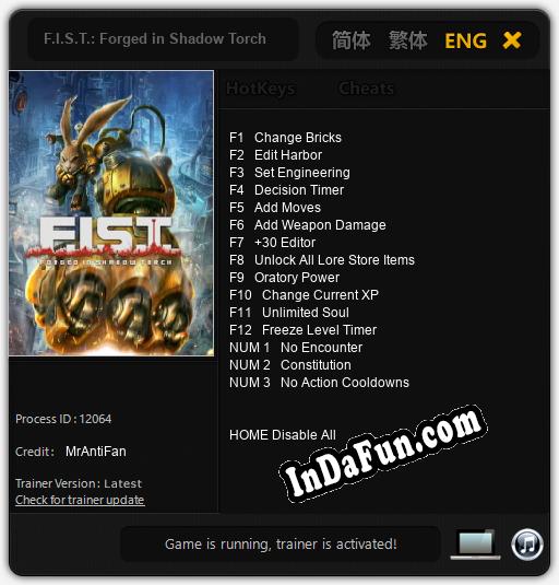 F.I.S.T.: Forged in Shadow Torch: Cheats, Trainer +15 [MrAntiFan]