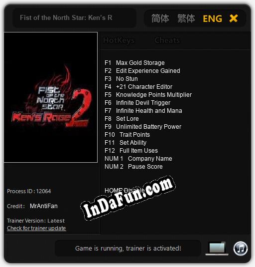 Fist of the North Star: Ken’s Rage 2: TRAINER AND CHEATS (V1.0.14)