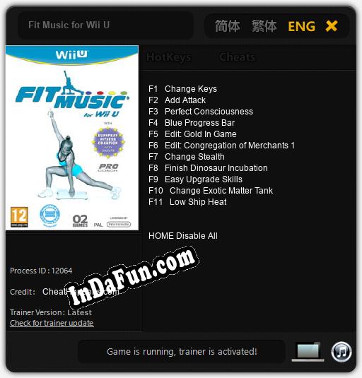 Fit Music for Wii U: Trainer +11 [v1.4]