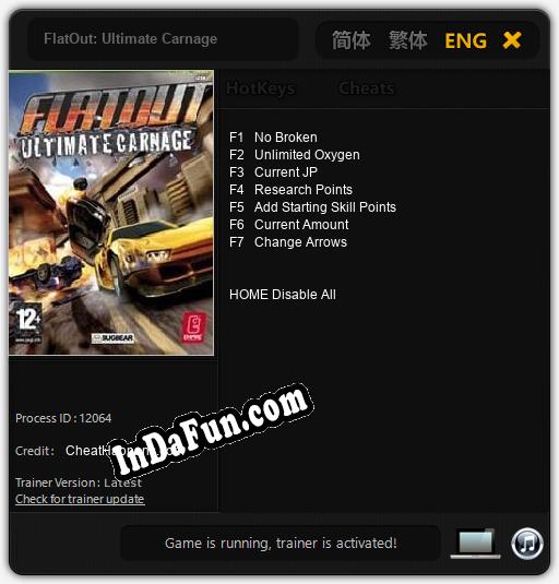 Trainer for FlatOut: Ultimate Carnage [v1.0.4]