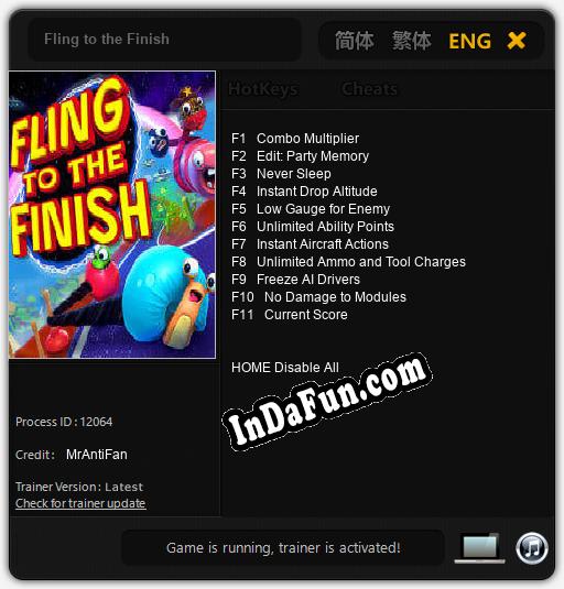 Fling to the Finish: Cheats, Trainer +11 [MrAntiFan]