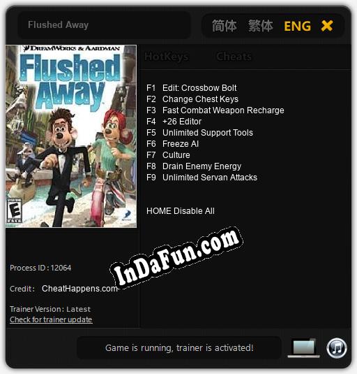 Flushed Away: TRAINER AND CHEATS (V1.0.96)