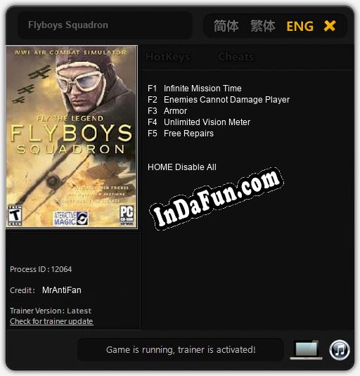 Flyboys Squadron: Trainer +5 [v1.1]