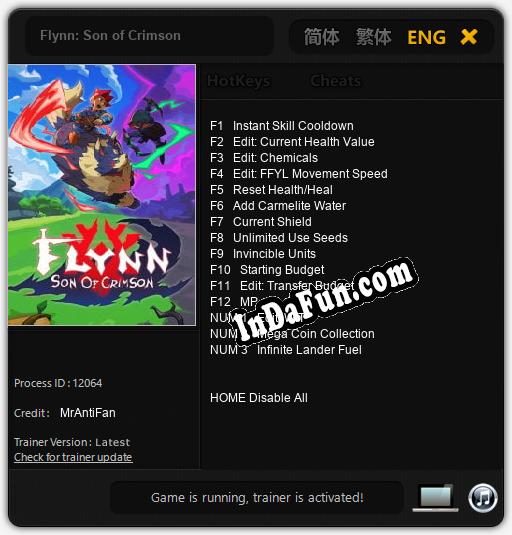 Trainer for Flynn: Son of Crimson [v1.0.1]