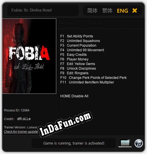 Trainer for Fobia: St. Dinfna Hotel [v1.0.1]